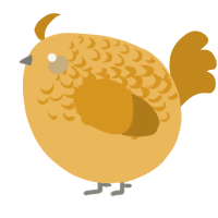 A honey and ochre chicken with a half-lace pattern