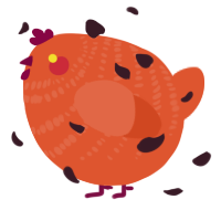 A vermilion chicken with a bar pattern