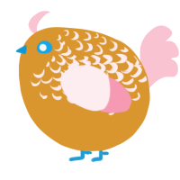 A orange and rose chicken with a half-lace pattern