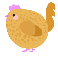 A honey and orange chicken with a speckle pattern