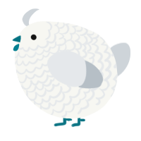 A white and mist chicken with a lace pattern