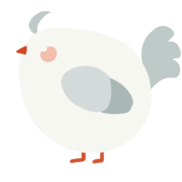 A white and silver chicken