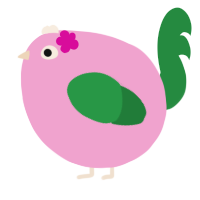 A pink and viridian chicken