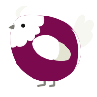 A wine and white chicken with a head pattern
