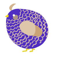 A indigo and beige chicken with a lace pattern
