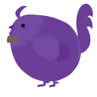 A amethyst chicken with a head pattern