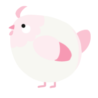 A white and rose chicken with a head pattern