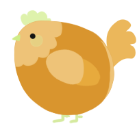 A orange and honey chicken with a head pattern