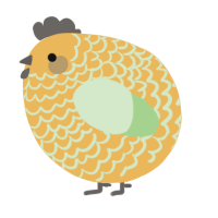 A honey and gluppy chicken with a lace pattern