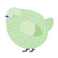 A gluppy chicken with a lace pattern