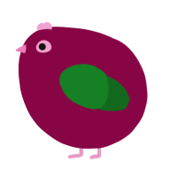 A maroon and leaf chicken