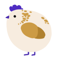 A cream and gold chicken with a neck-speckle pattern