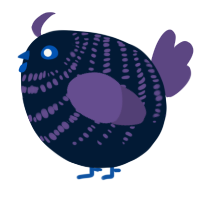 A tumblr and overcast chicken with a bar pattern