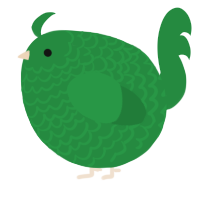 A viridian chicken with a lace pattern
