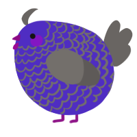 A indigo and grey chicken with a lace pattern