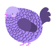 A lilac and overcast chicken with a lace pattern