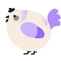 A cream and lilac chicken with a neck-band pattern