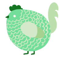 A spring and gluppy chicken with a lace pattern