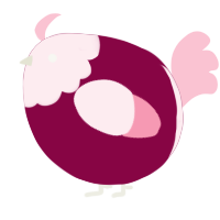 A maroon and rose chicken with a head pattern
