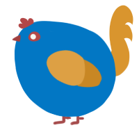 A sapphire and orange chicken
