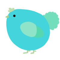 A aqua and mint chicken