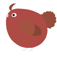 A red and russet chicken with a double-lace pattern