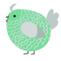 A spring and silver chicken with a lace pattern