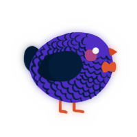 A indigo and tumblr chicken with a lace pattern