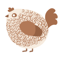 A cream and brown chicken with a double-lace pattern