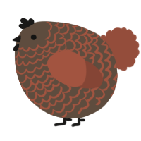 A bark and russet chicken with a lace pattern