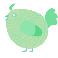 A gluppy and spring chicken with a lace pattern