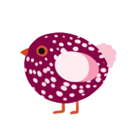A maroon and rose chicken with a speckle pattern