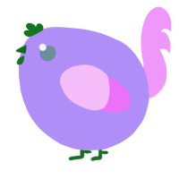 A lilac and lavender chicken