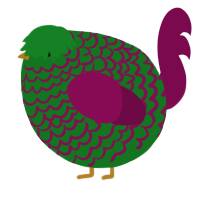 A leaf and wine chicken with a lace pattern