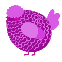 A plum and orchid chicken with a lace pattern