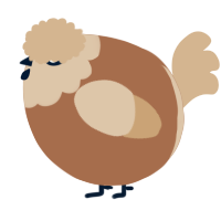 A brown and beige chicken with a head pattern