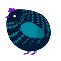 A tumblr and sea chicken with a bar pattern