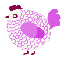 A white and orchid chicken with a lace pattern
