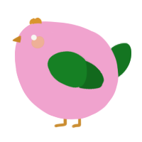 A pink and leaf chicken