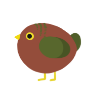 A russet and olive chicken with a neck-band pattern