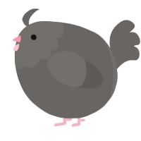 A grey chicken with a head pattern