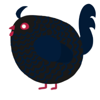 A sable and tumblr chicken with a lace pattern