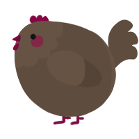 A bark chicken with a head pattern
