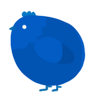 A ultramarine chicken with a head pattern