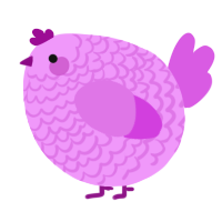 A lavender and orchid chicken with a lace pattern