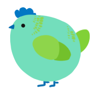 A mint and grass chicken with a neck-band pattern