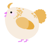 A cream and honey chicken with a neck-speckle pattern