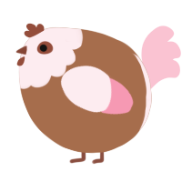 A brown and rose chicken with a head pattern