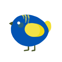 A ultramarine and yellow chicken with a neck-band pattern