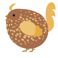 A brown and honey chicken with a speckle pattern